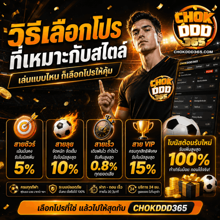 วิธีเลือกโปรที่เหมาะกับสไตล์การเดิมพัน